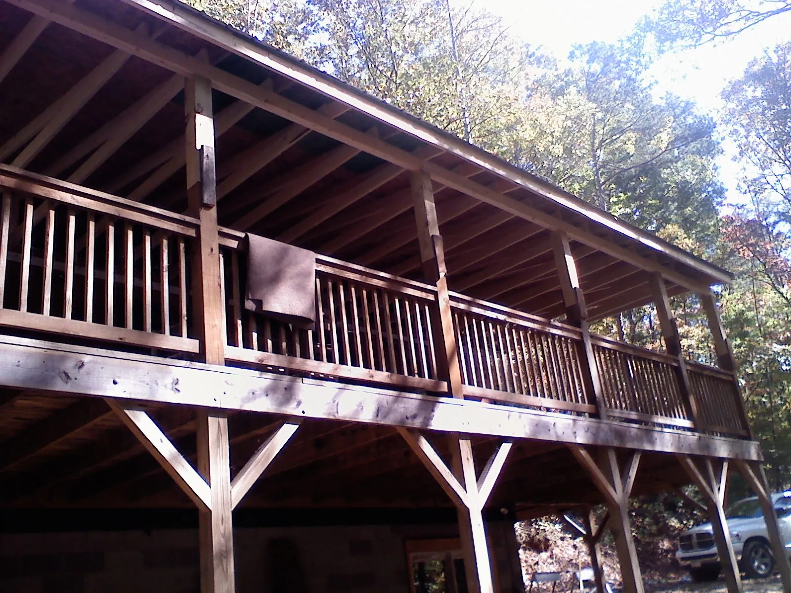 Timber framing under a new elevated porch and deck — Roof Leak Repair in Tremont City by Roofing Brothers